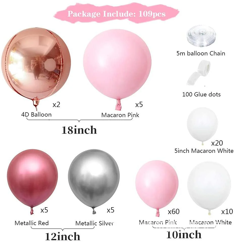 Balloon Garland Kit - Pink (109pc) - Image 2