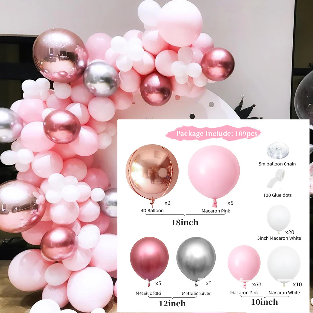 Balloon Garland Kit - Pink (109pc) - Image 3