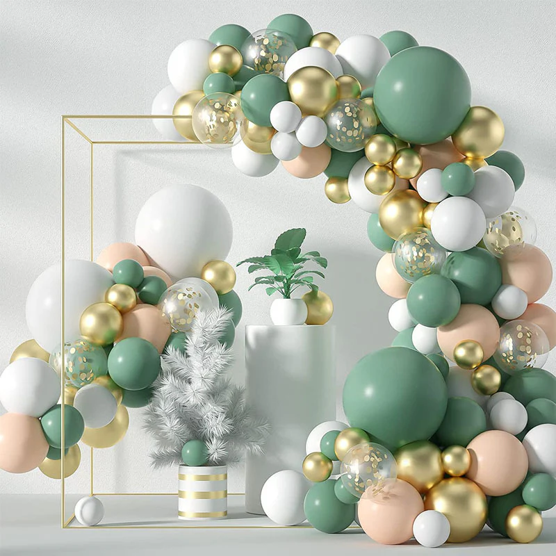 CLEARANCE Balloon Garland Kit - Green, Gold, White, Blush (117pc)