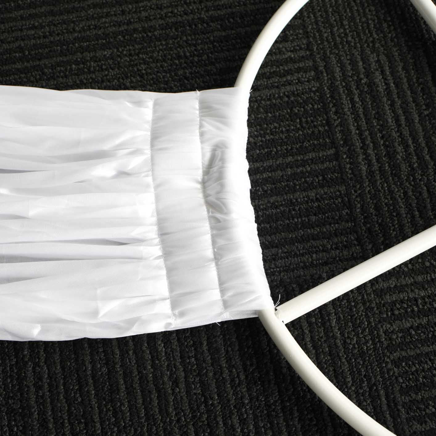 12pc Ceiling Drape Package (Ice Silk Satin & Cross Centre Ring) - White - Image 10