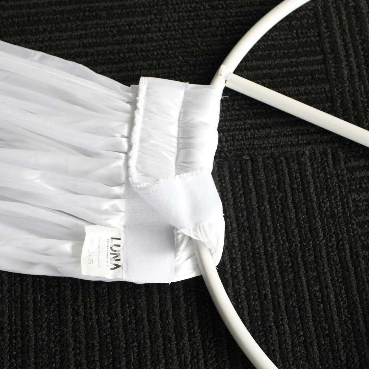 12pc Ceiling Drape Package (Ice Silk Satin & Cross Centre Ring) - White - Image 11