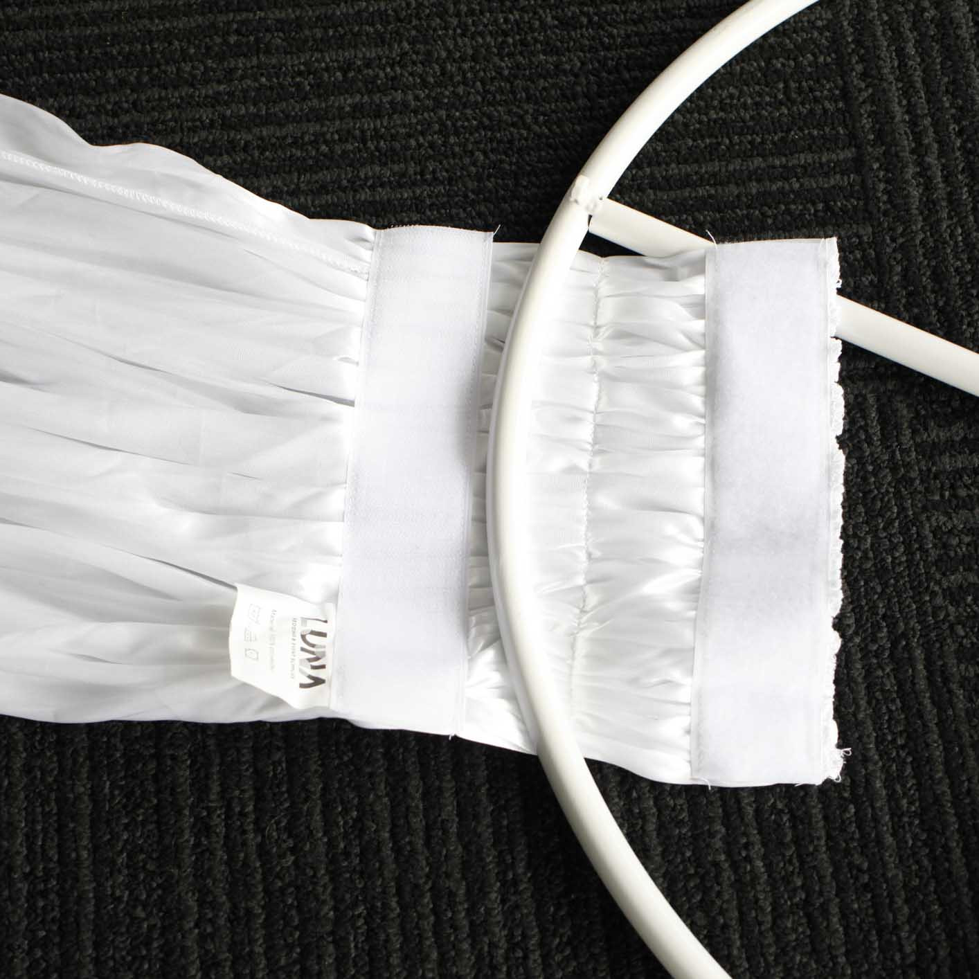 12pc Ceiling Drape Package (Ice Silk Satin & Cross Centre Ring) - White - Image 8