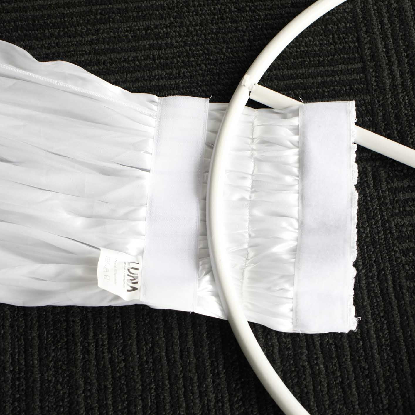 12pc Ceiling Drape Package (Ice Silk Satin & Cross Centre Ring) - White - Image 9
