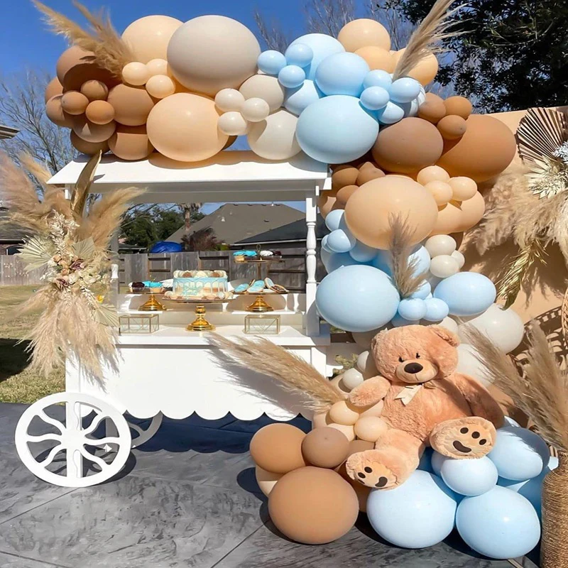 CLEARANCE Balloon Garland Kit - Autumn - Light Blue, Brown, Eggshell (139pc) - Image 3