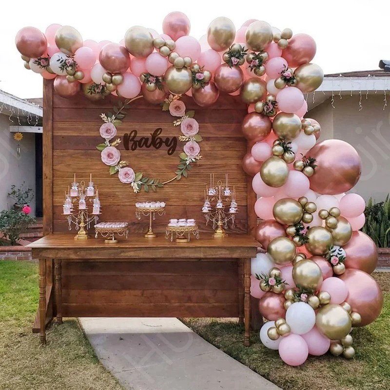Balloon Garland Kit - Rose Gold Theme / Pink, Gold (148pc) - Image 4