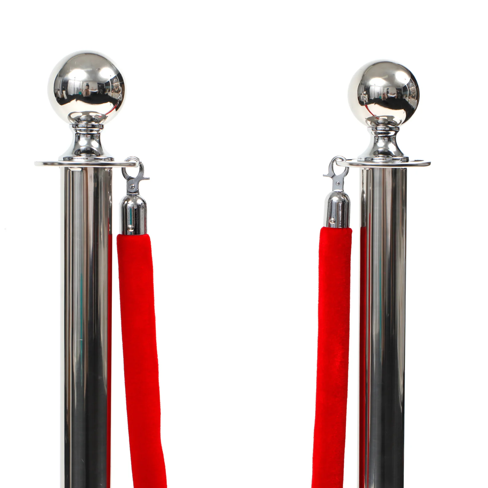 Bollard / Stanchion & Velvet Rope Set (Silver with Red Rope) - Image 3