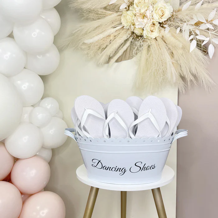 Rubber Guest Thongs / Flip Flops for Beach Weddings & Events - White (24 Pairs) - Image 2