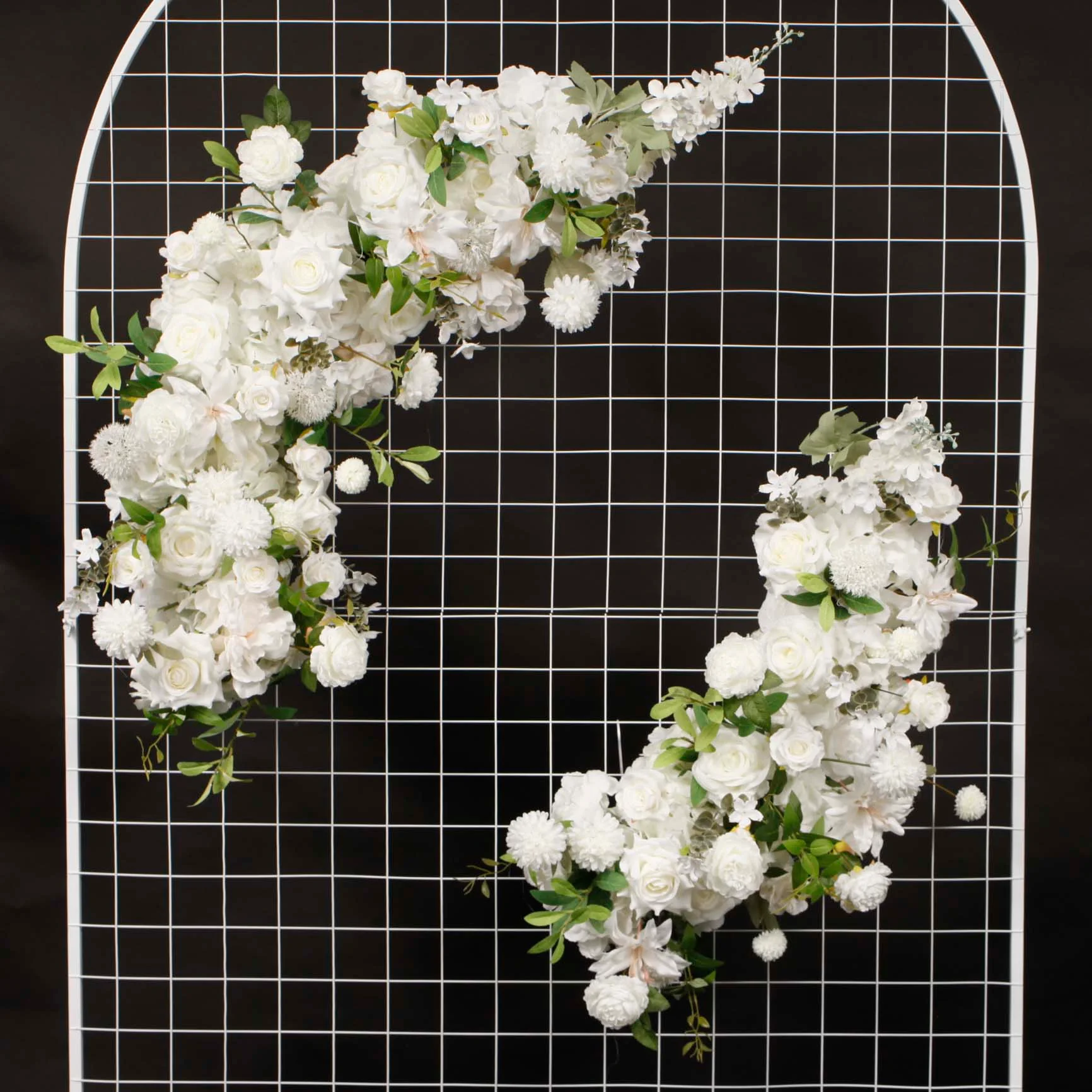 Wedding Arch Flower Garland Set - White (2pc) - Image 5