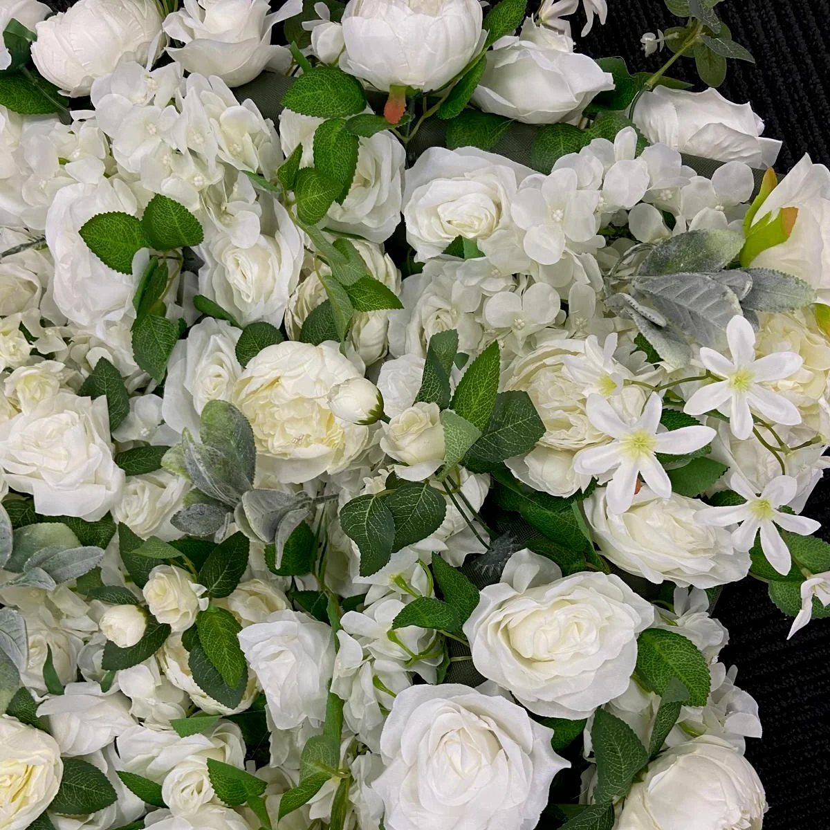 3D Flower Wall Backdrop Event Curtain - White (3x3m ROLL UP) - Image 3