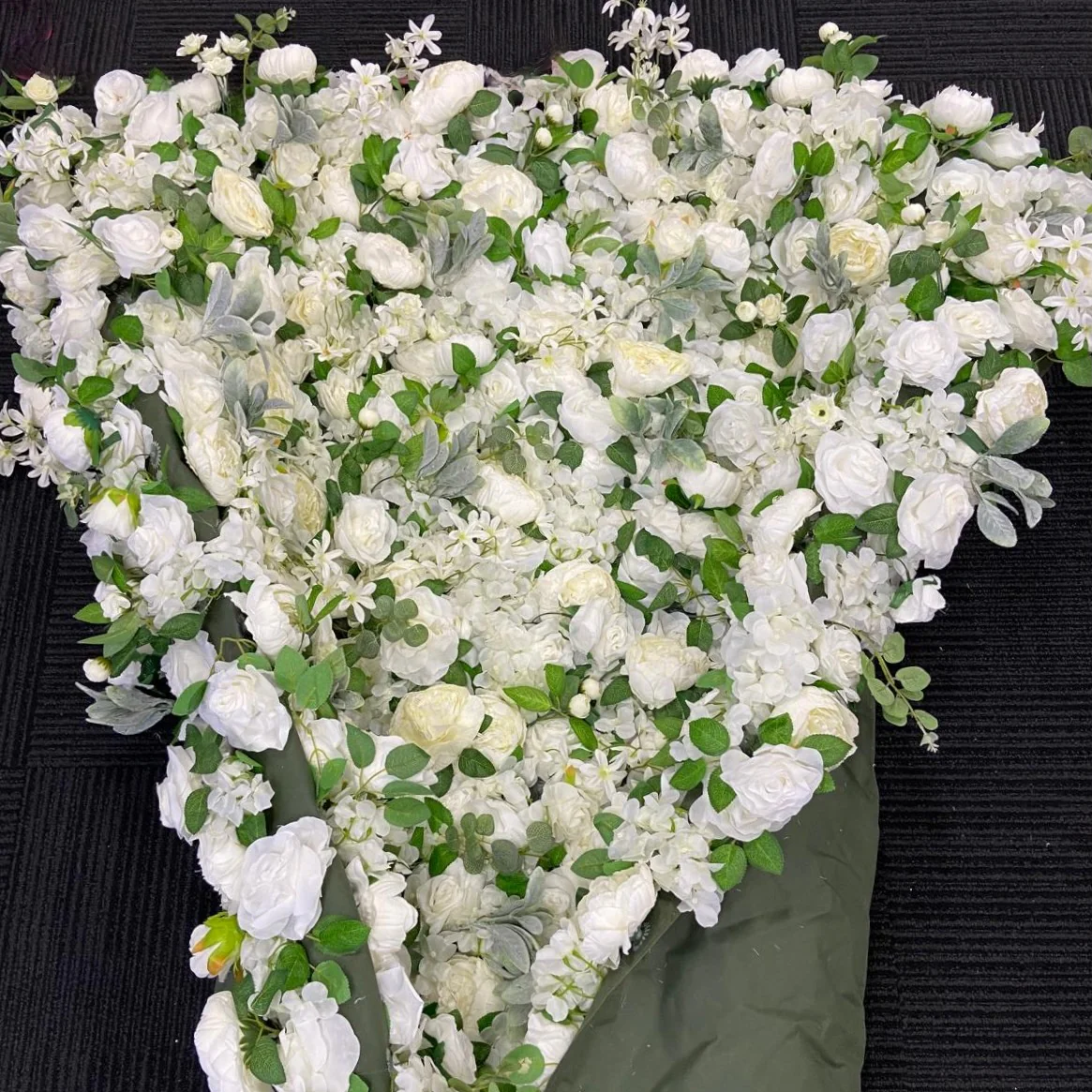 3D Flower Wall Backdrop Event Curtain - White (3x3m ROLL UP) - Image 4