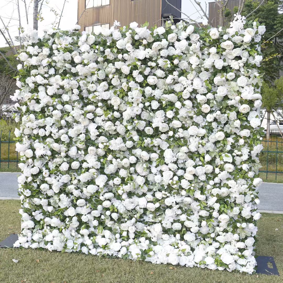 3D Flower Wall Backdrop Event Curtain - White (3x3m ROLL UP) - Image 7