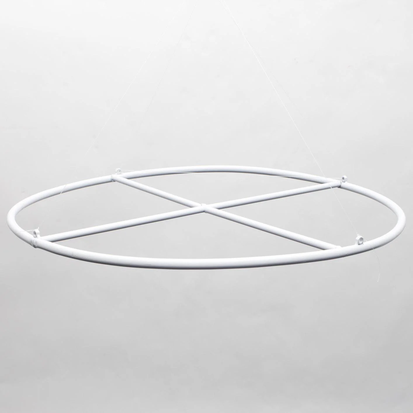 8pc Ceiling Drape Package (Ice Silk Satin & Cross Centre Ring) - White - Image 10