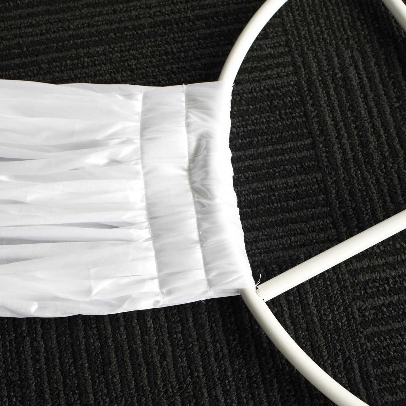 8pc Ceiling Drape Package (Ice Silk Satin & Cross Centre Ring) - White - Image 12