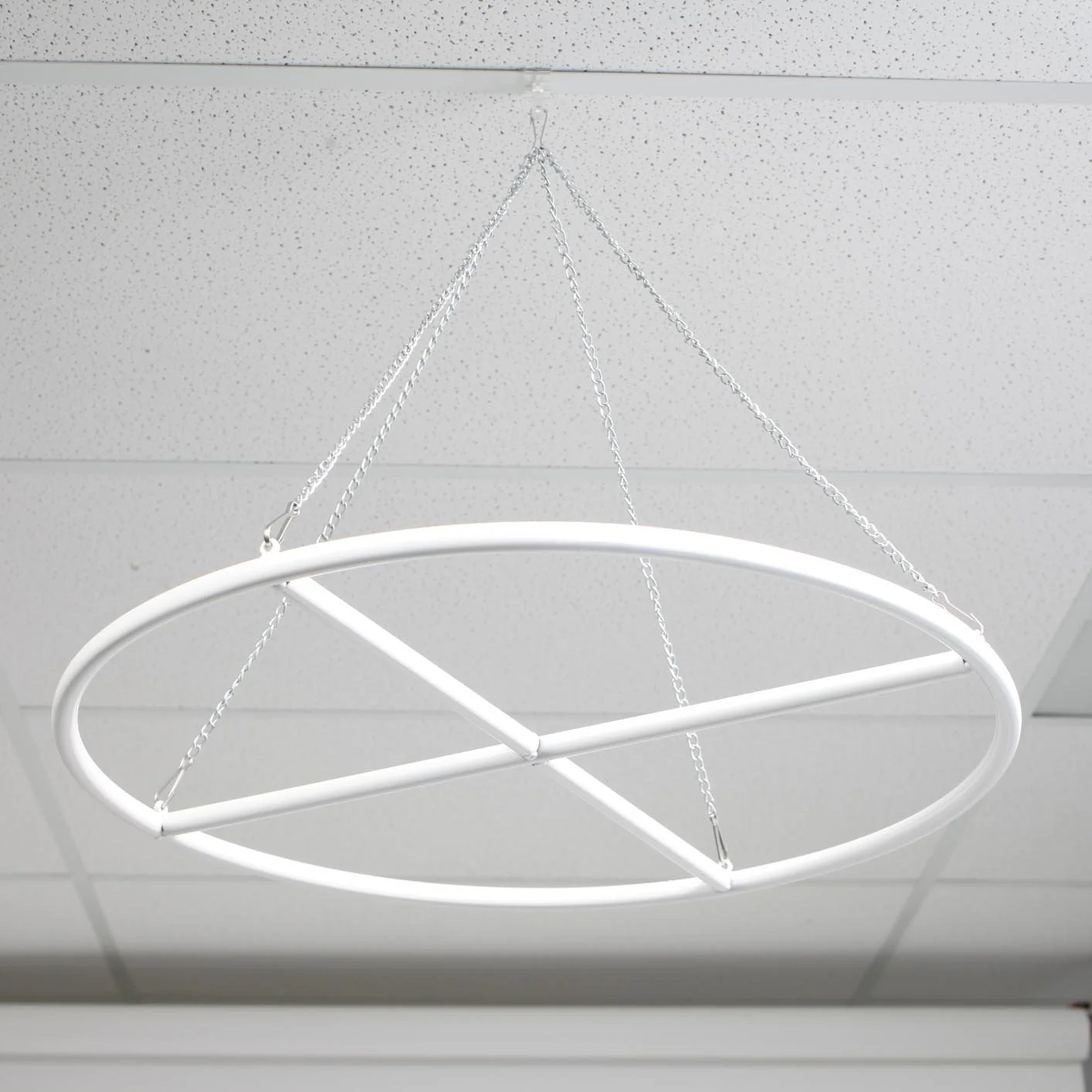 8pc Ceiling Drape Package (Ice Silk Satin & Cross Centre Ring) - White - Image 14