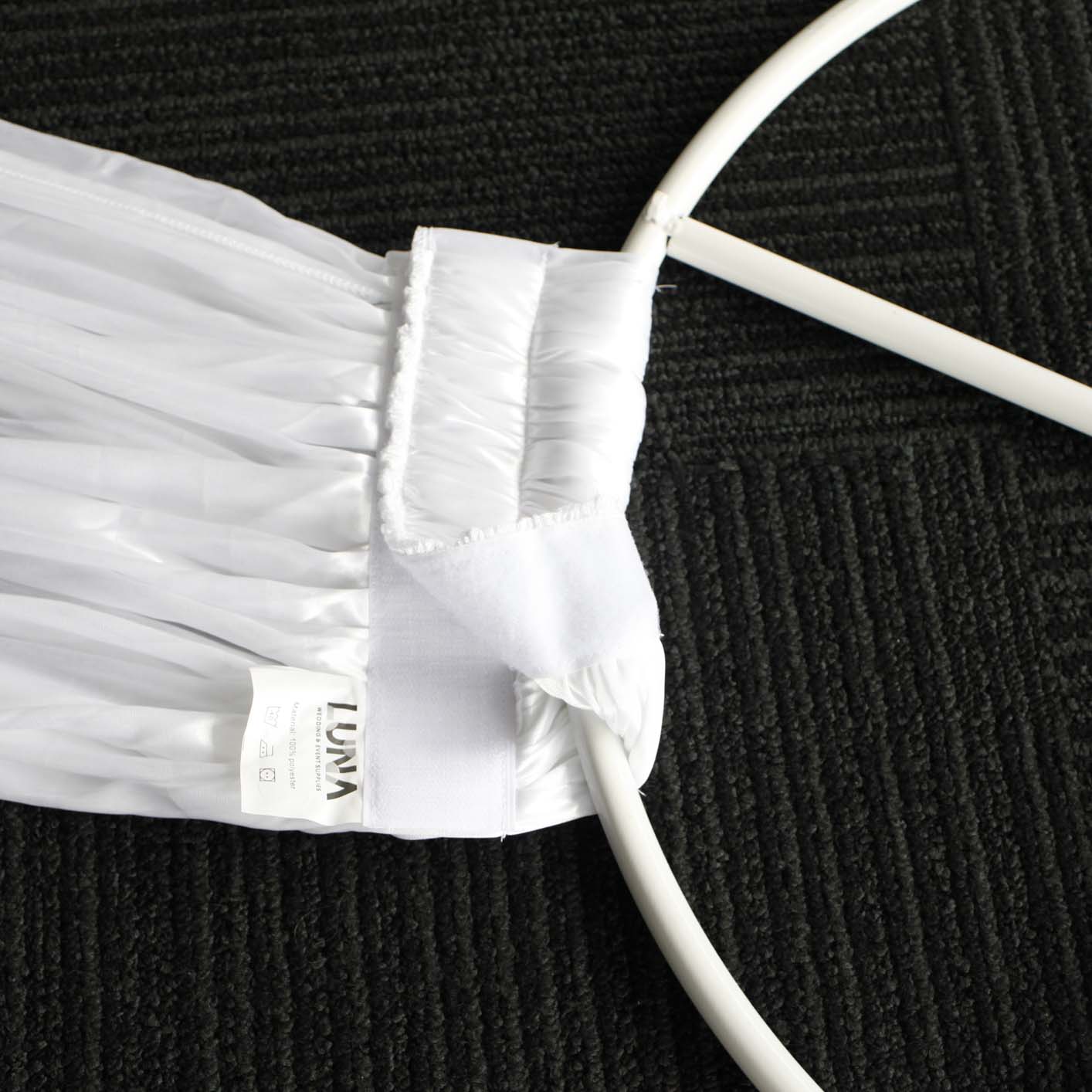 8pc Ceiling Drape Package (Ice Silk Satin & Cross Centre Ring) - White - Image 8