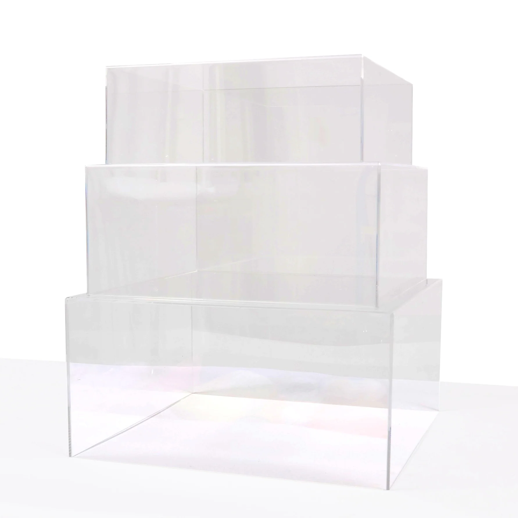 Acrylic Cube Table Riser Set - Clear (3pc) - Image 2