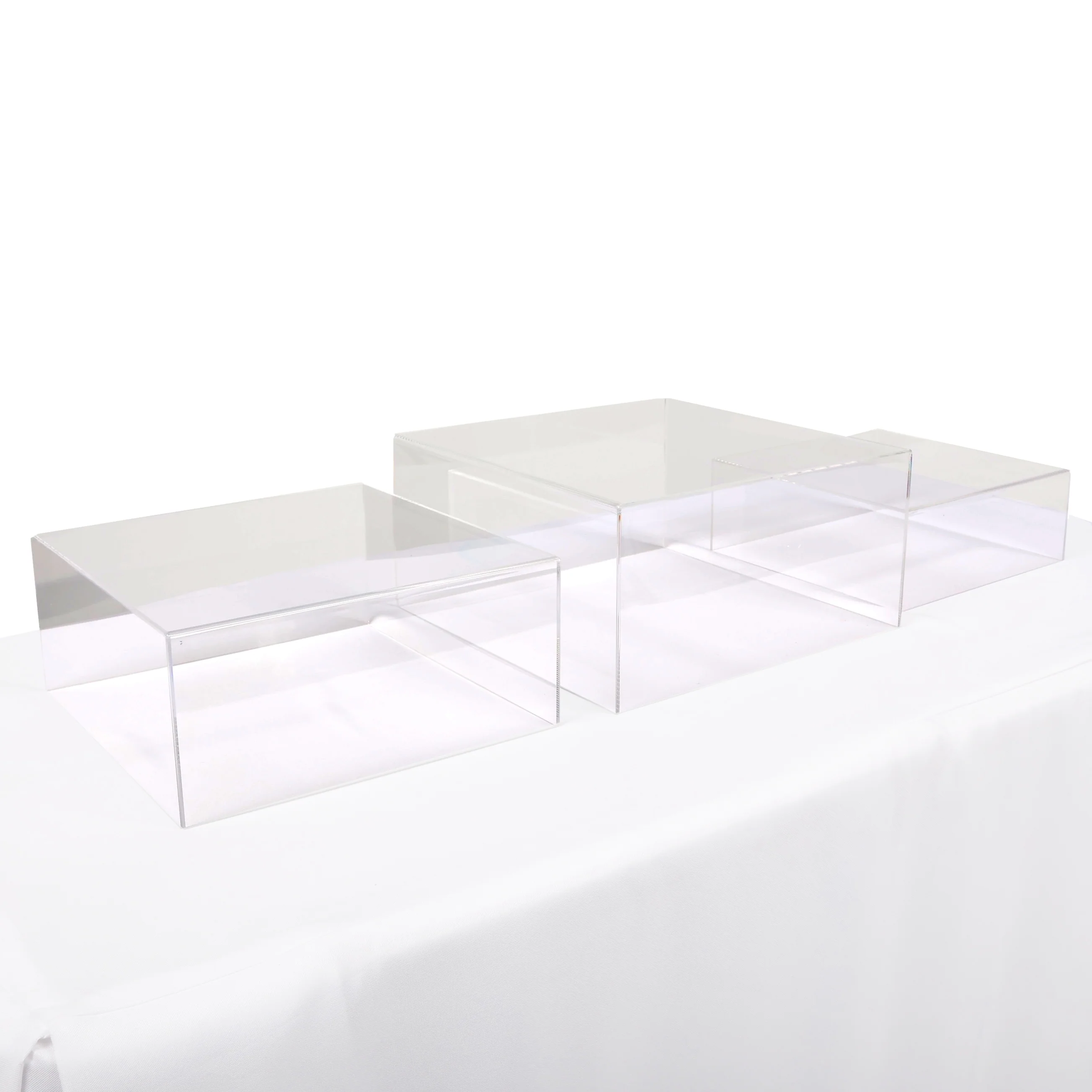 Acrylic Cube Table Riser Set - Clear (3pc) - Image 5