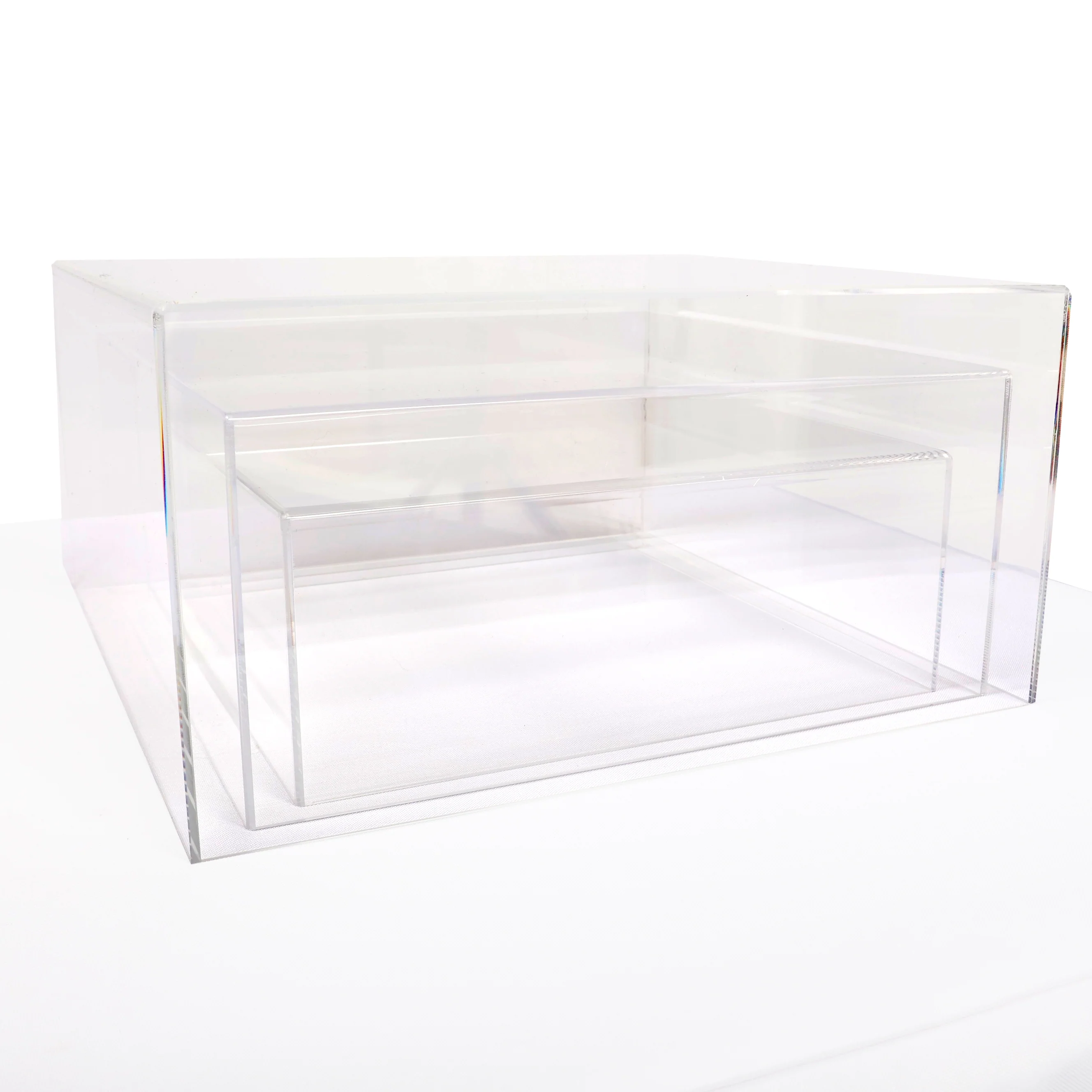 Acrylic Cube Table Riser Set - Clear (3pc) - Image 6