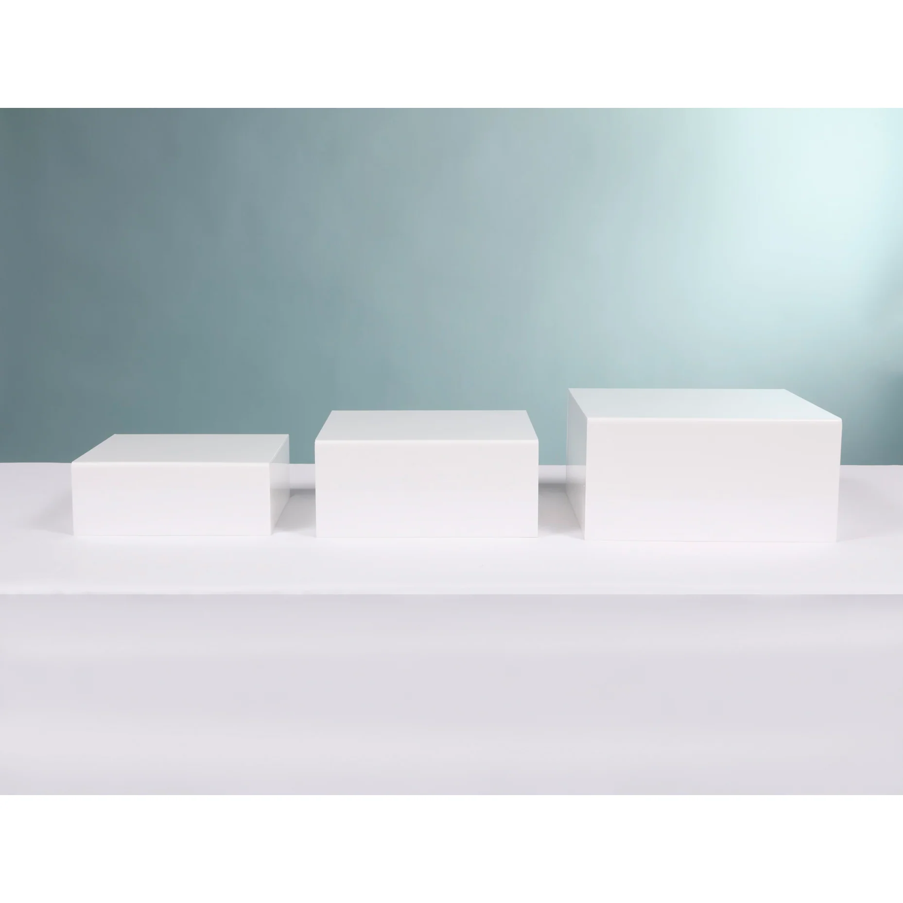 Acrylic Cube Table Riser Set - White (3pc)