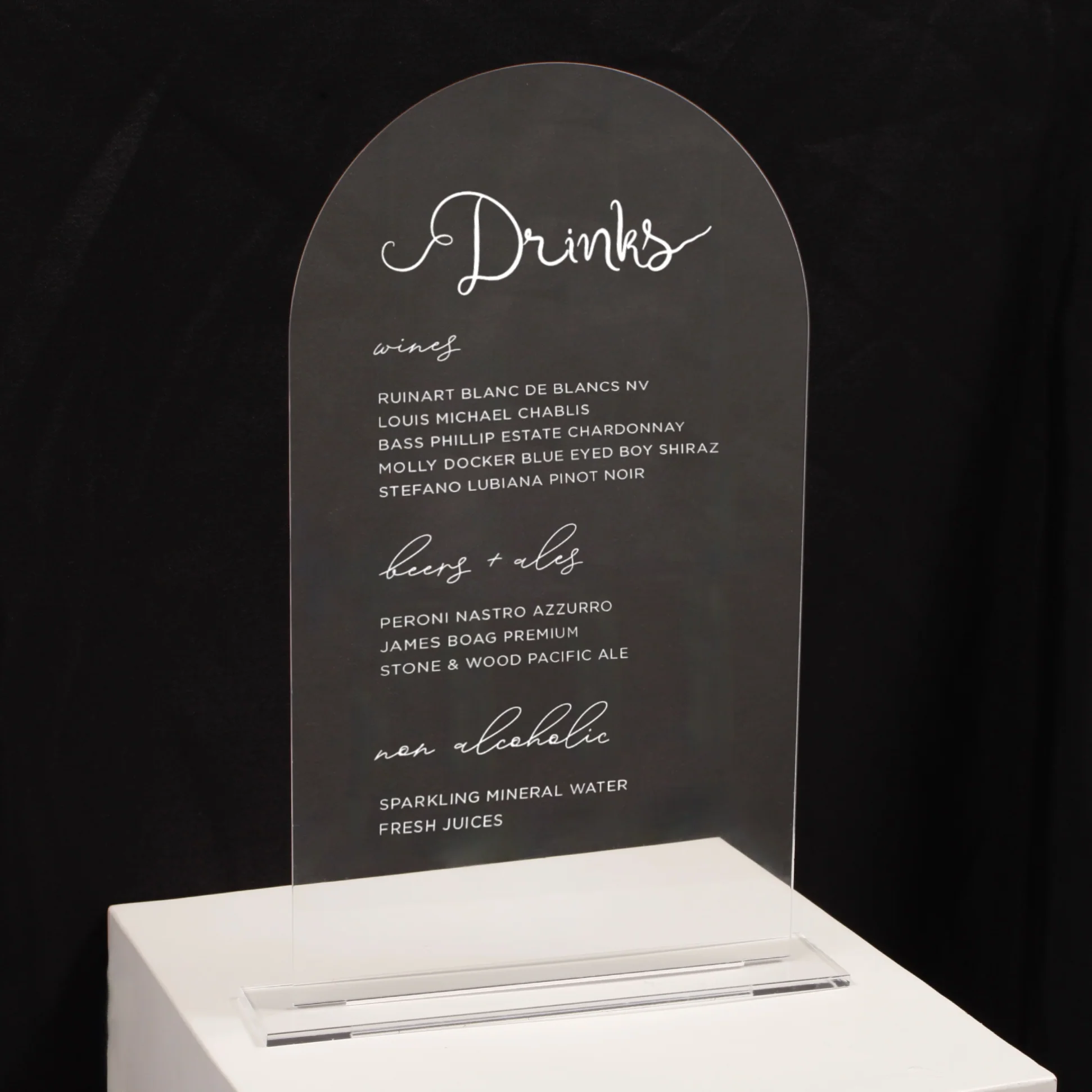 Acrylic Sign - Clear (35cm)