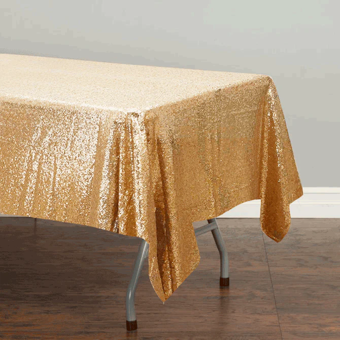 CLEARANCE Sequin Tablecloth - Antique Gold (125x240cm)