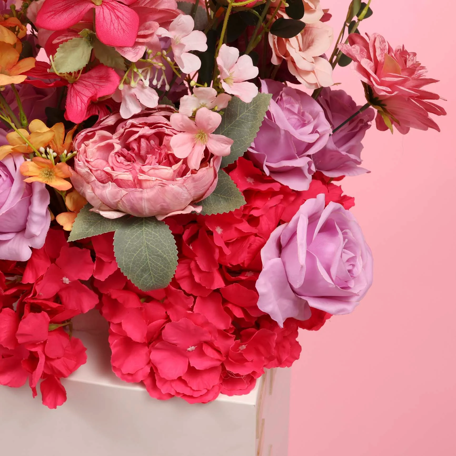 Artificial Flower Arrangement - Pink, Purple & Orange - Image 4