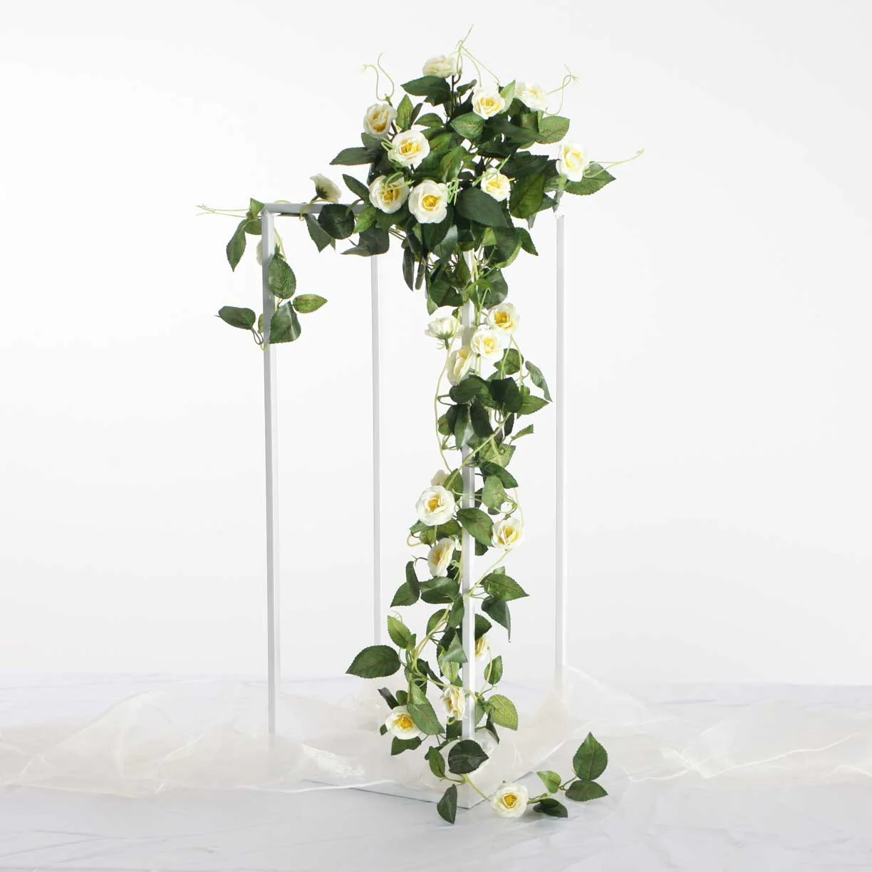 White Rose (3cm) Flower Waterfall Bouquet - 1m - Image 6