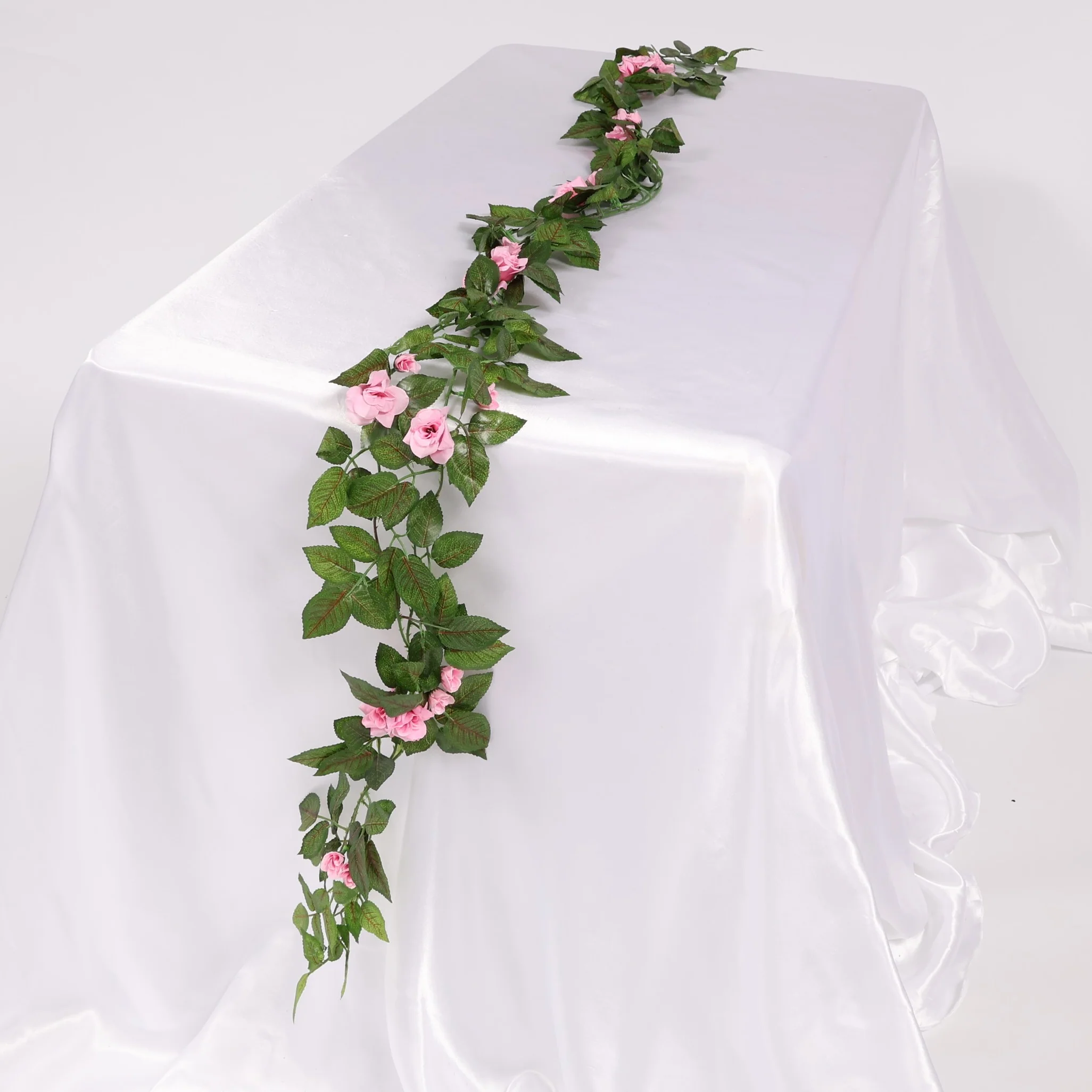 CLEARANCE 2pc Rose Artificial Flower Vine - 4cm Head - Pink (1.6m) - Image 3