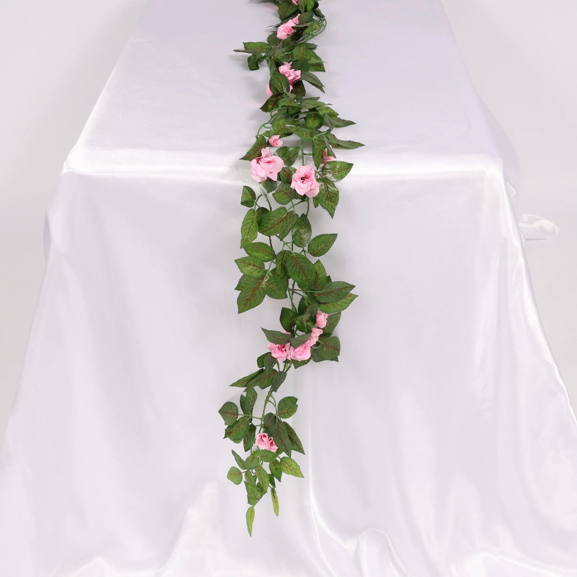 CLEARANCE 2pc Rose Artificial Flower Vine - 4cm Head - Pink (1.6m) - Image 5