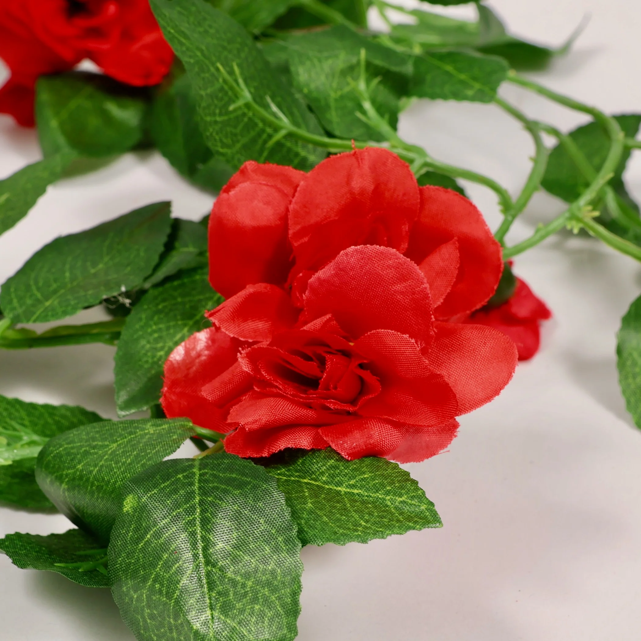 CLEARANCE 2pc Rose Artificial Flower Vine - 4cm Head - Red (1.6m) - Image 3
