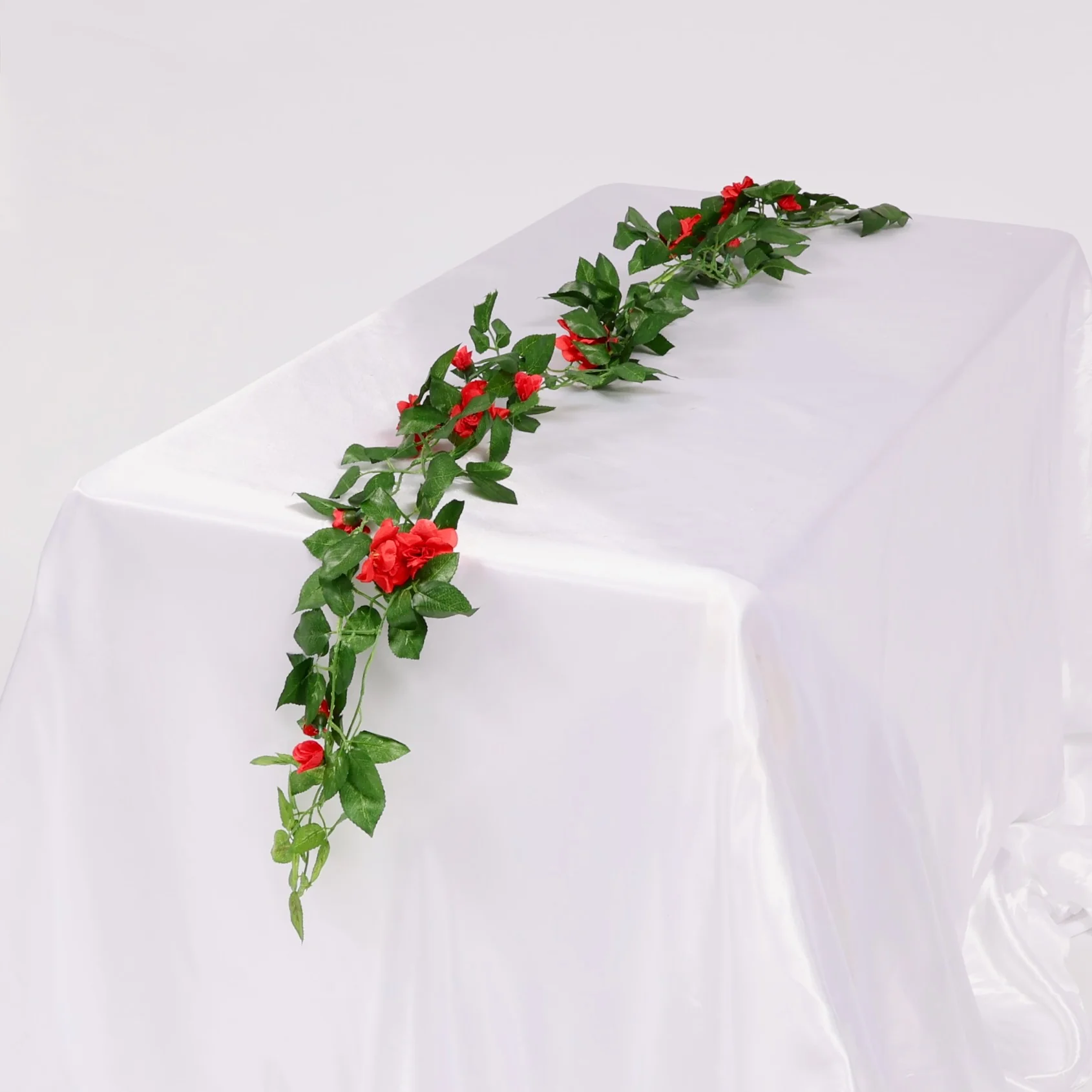 CLEARANCE 2pc Rose Artificial Flower Vine - 4cm Head - Red (1.6m) - Image 5