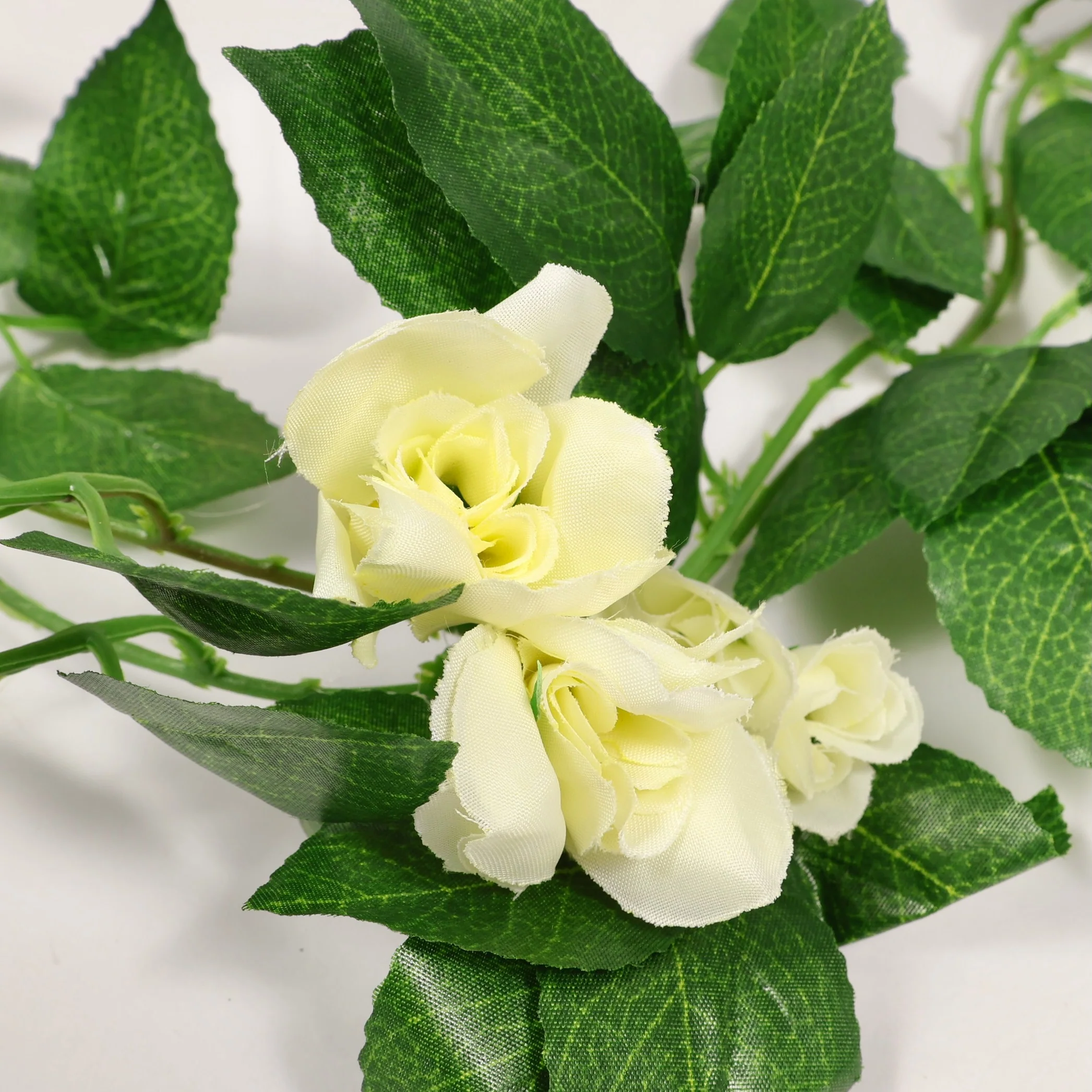 CLEARANCE 2pc Rose Artificial Flower Vine - 4cm Head - White (1.6m) - Image 6