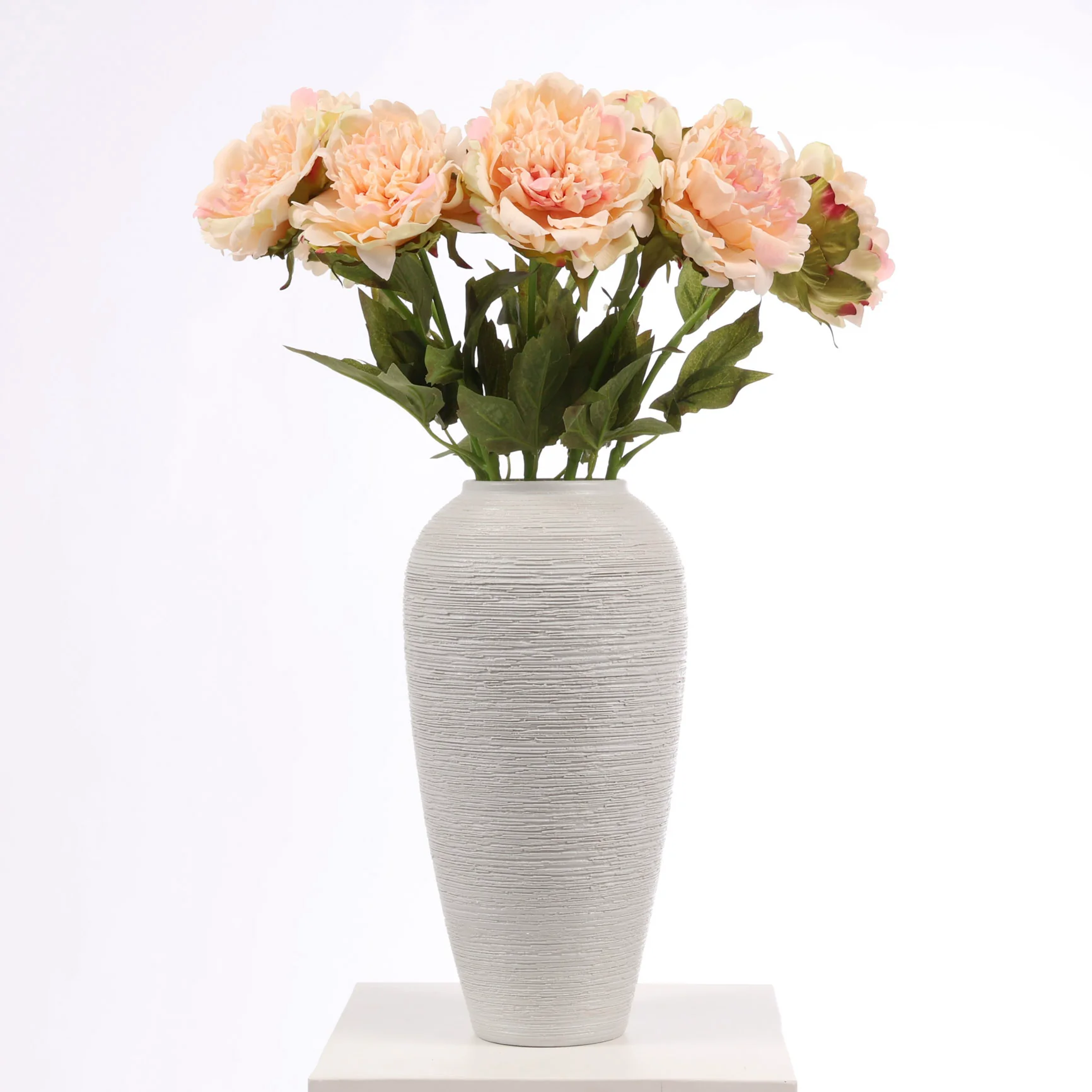 Artificial Real Touch Peony Rose - Large Stem - Peach - Image 2