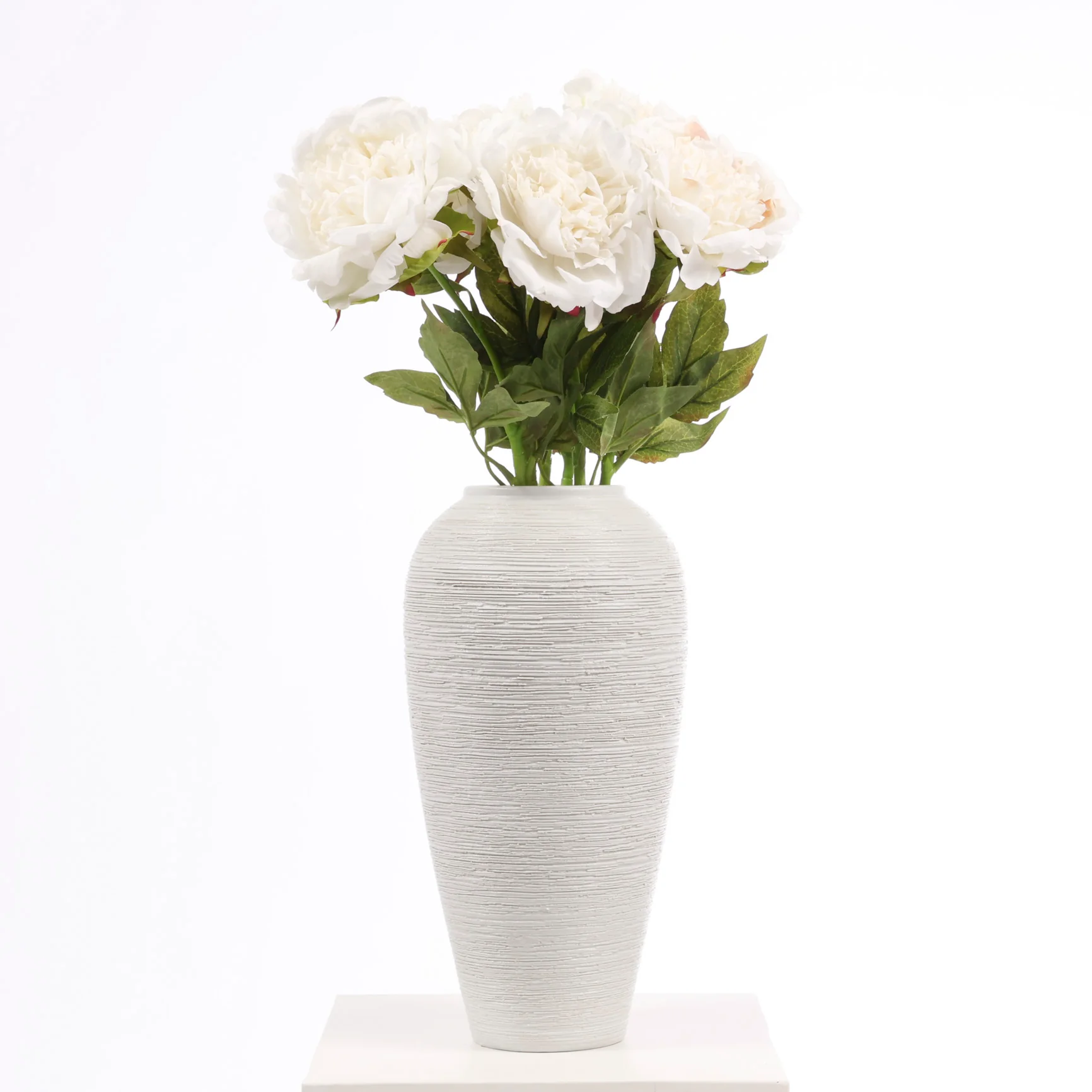 Artificial Real Touch Peony Rose - Large Stem - White - Image 2