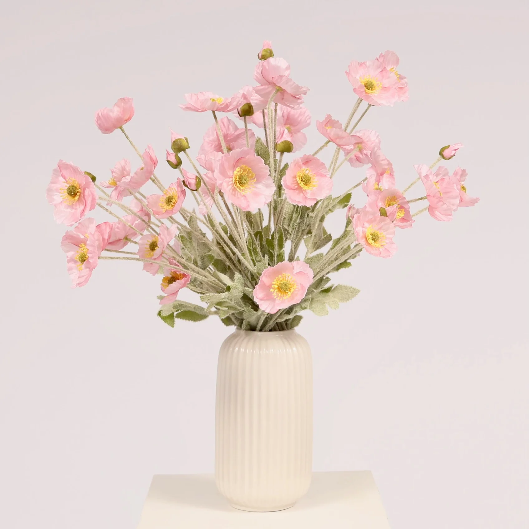Artificial Poppy Spray - Light Pink - Image 2