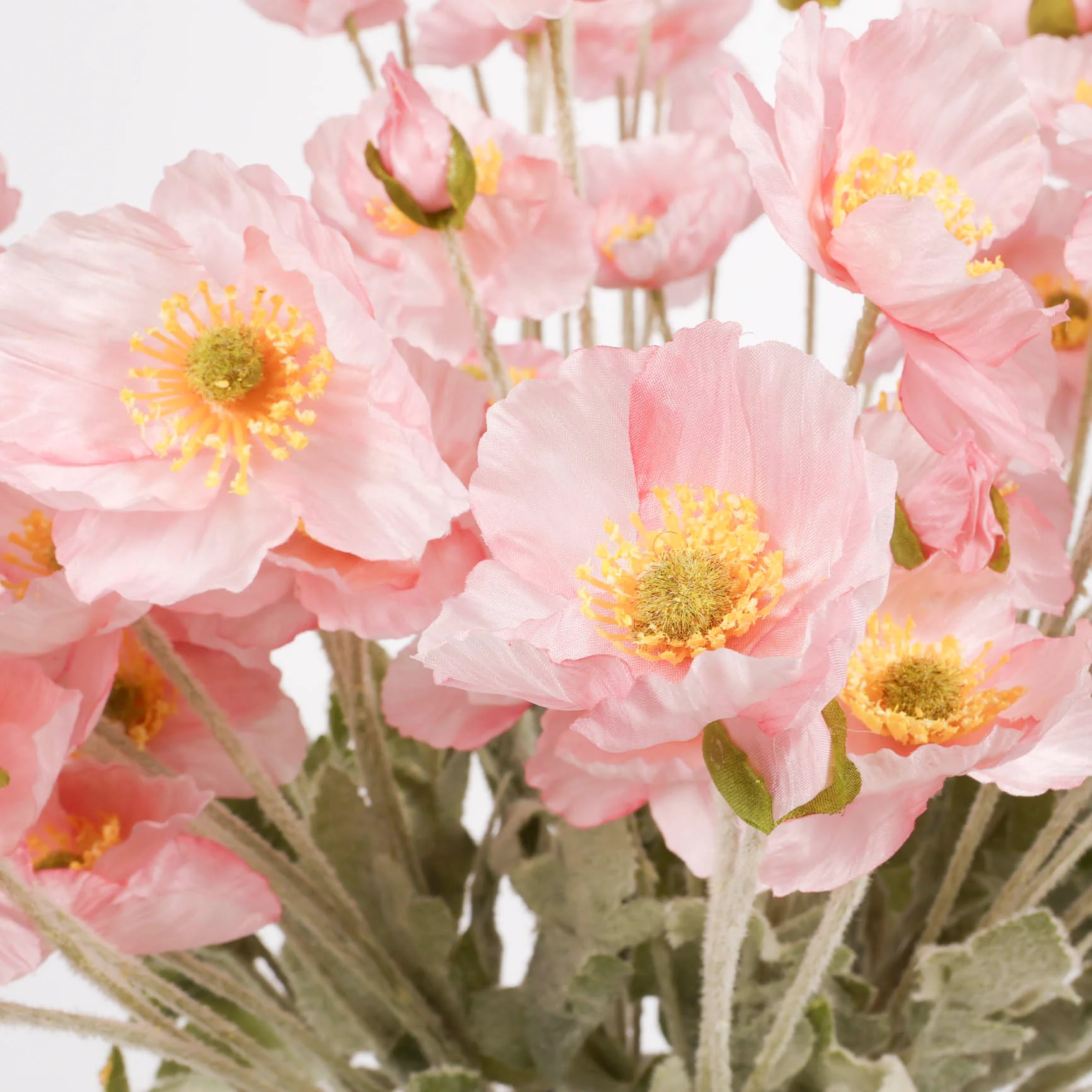 Artificial Poppy Spray - Light Pink - Image 5