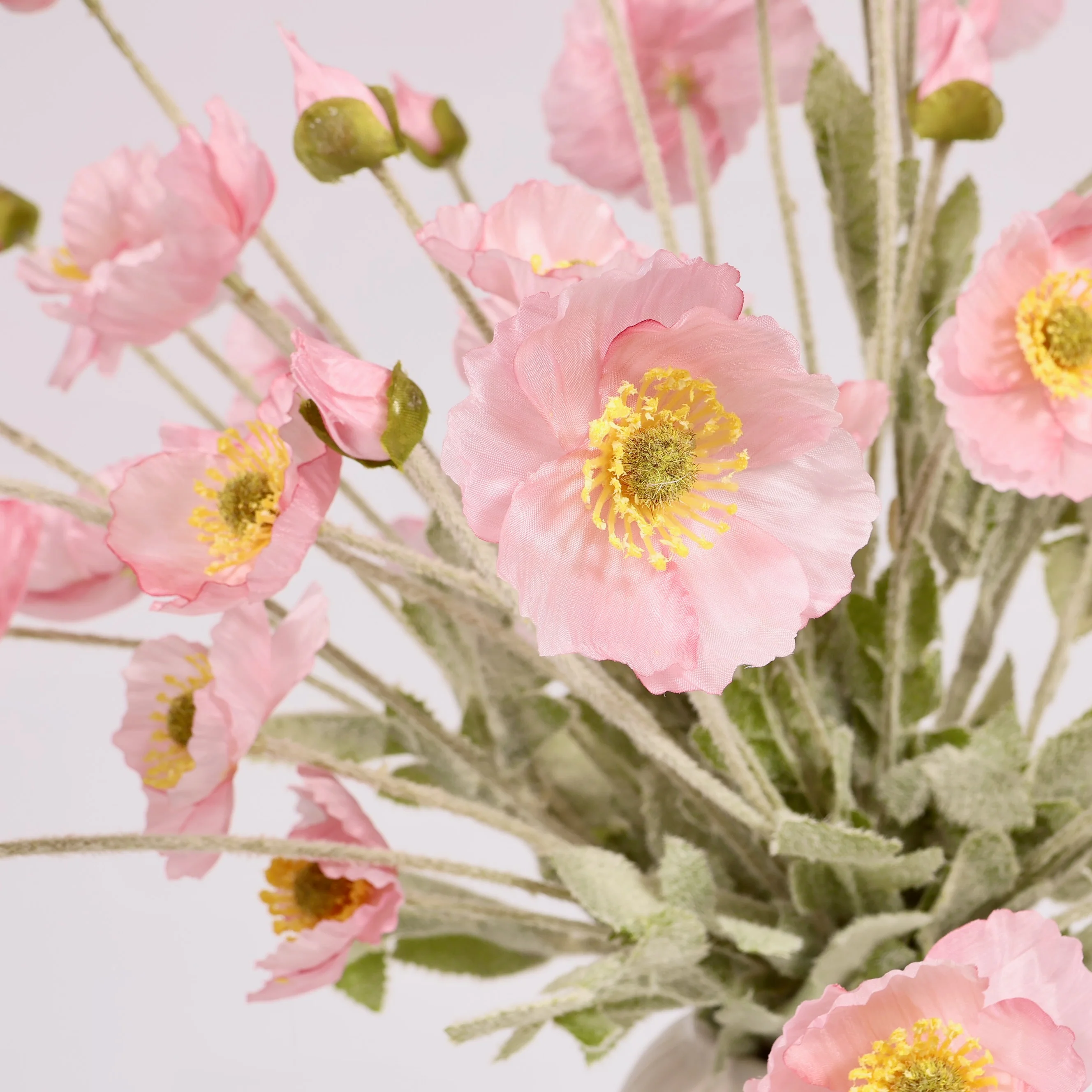 Artificial Poppy Spray - Light Pink - Image 7