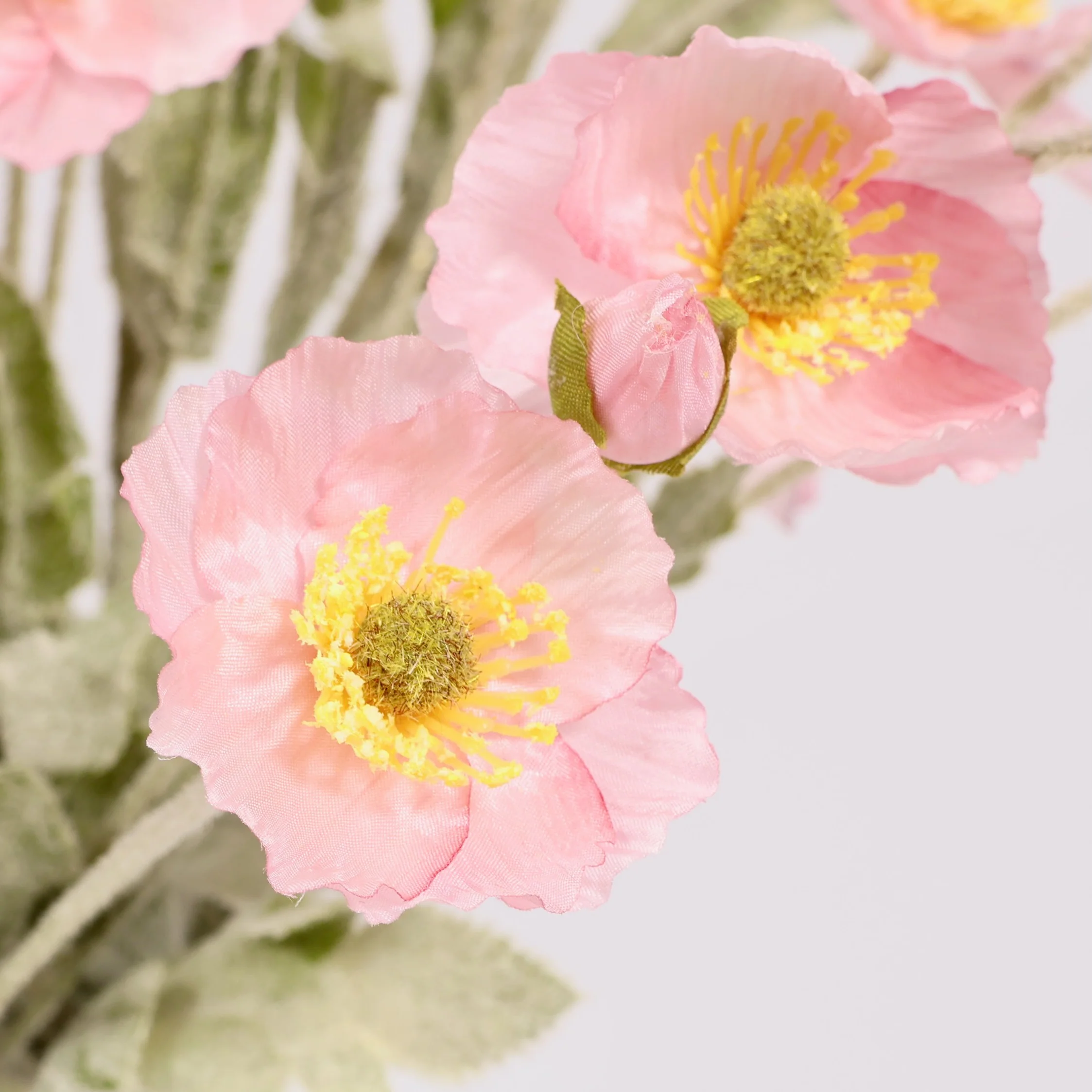 Artificial Poppy Spray - Light Pink - Image 8