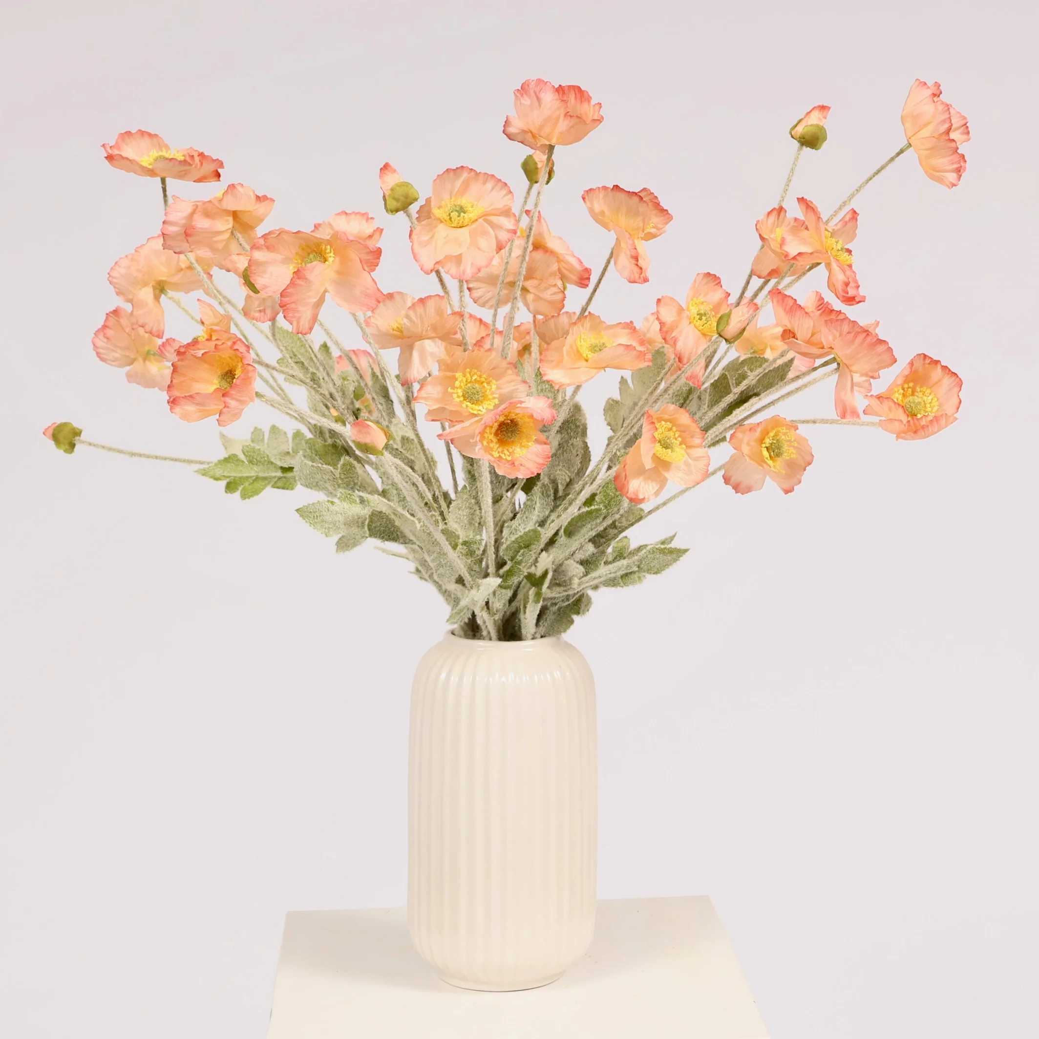 Artificial Poppy Spray - Peach - Image 2