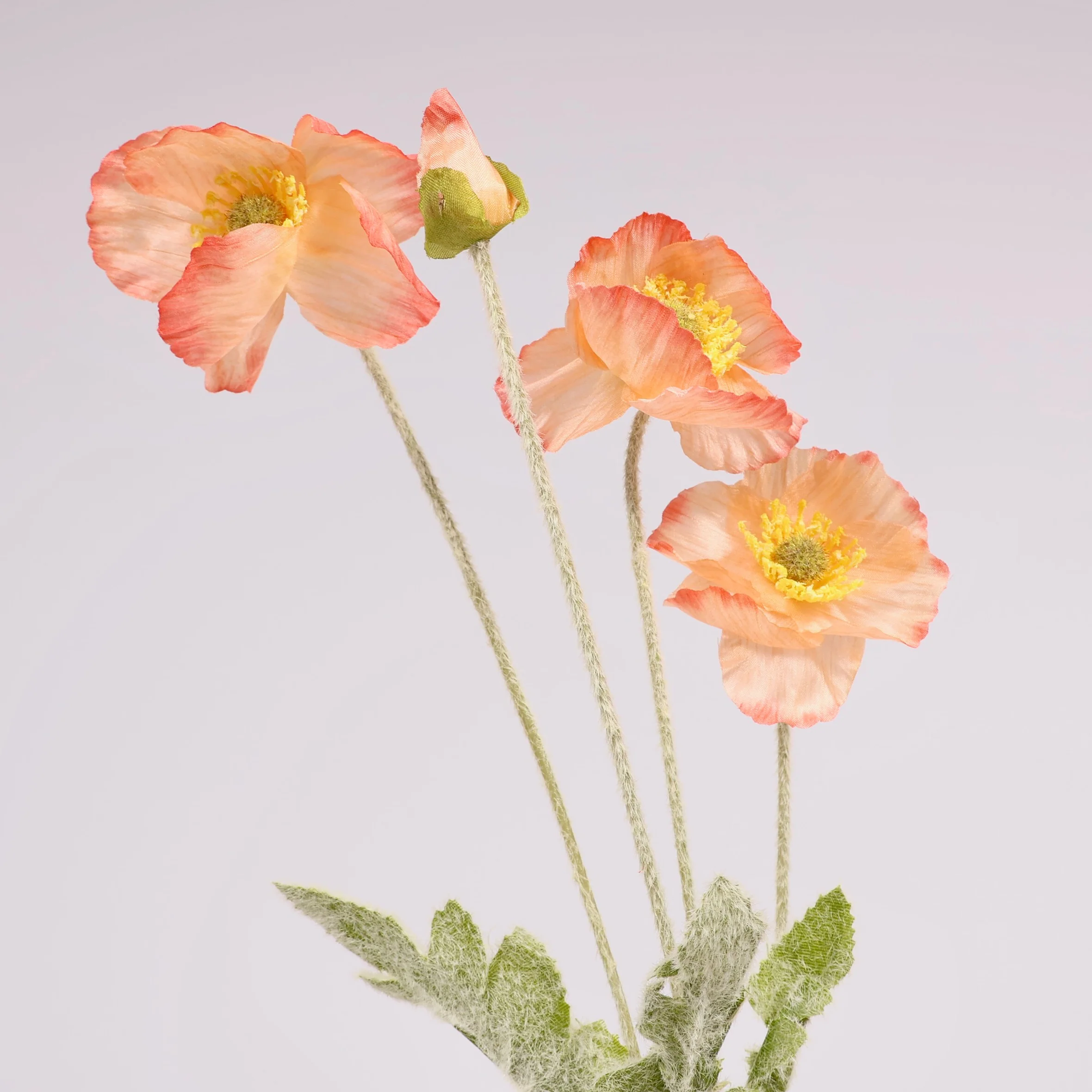 Artificial Poppy Spray - Peach - Image 5