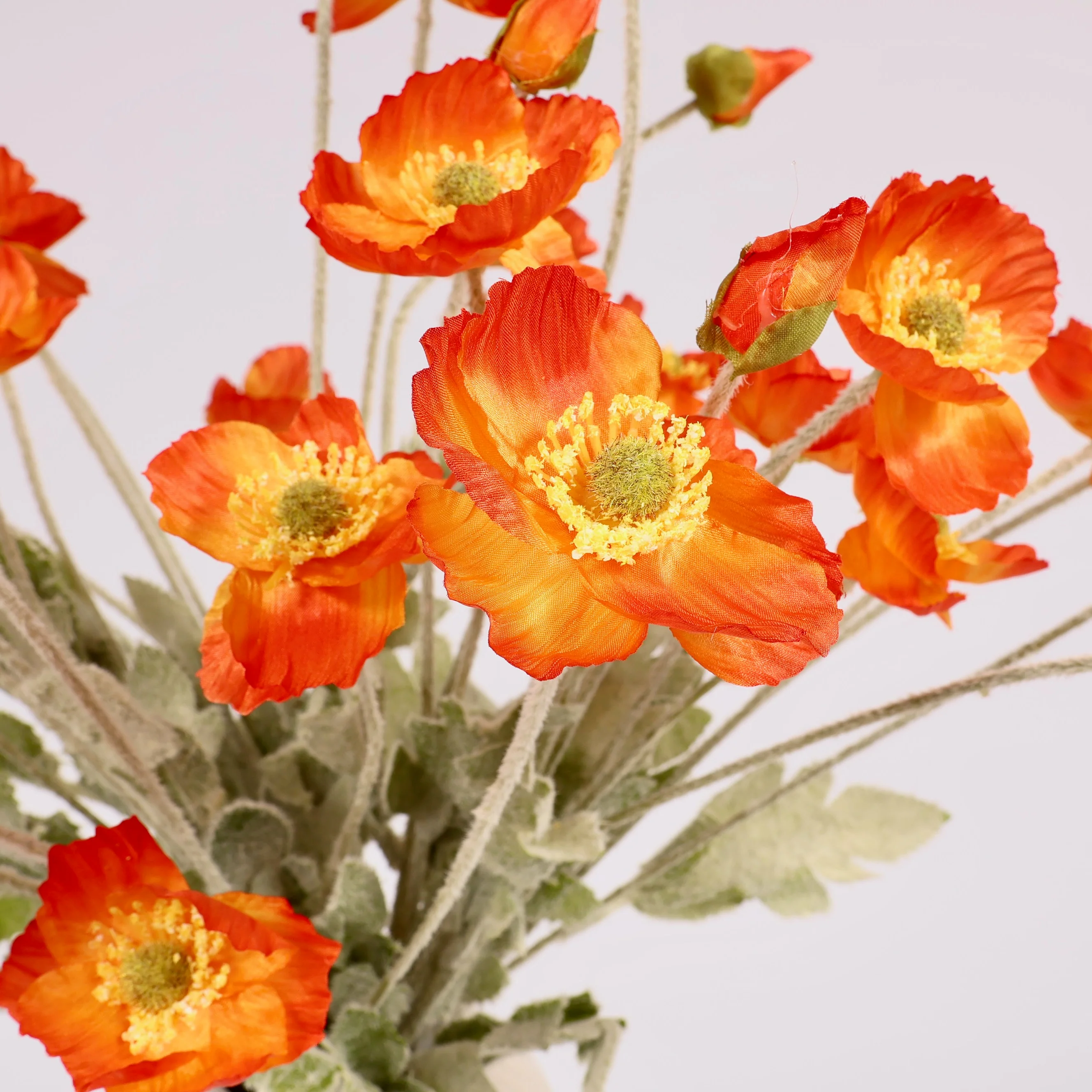 Artificial Poppy Spray - Red - Image 5