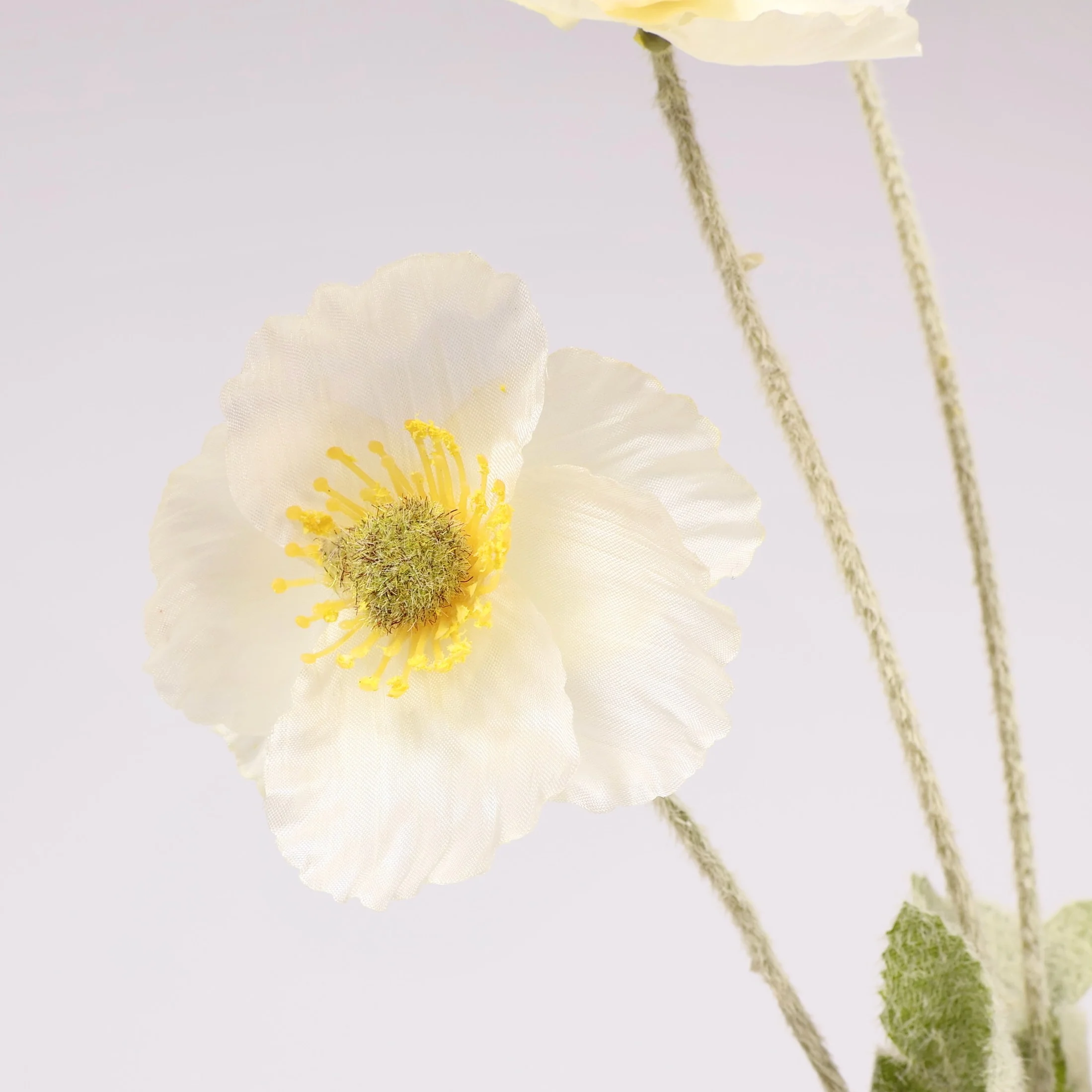 Artificial Poppy Spray - White - Image 6
