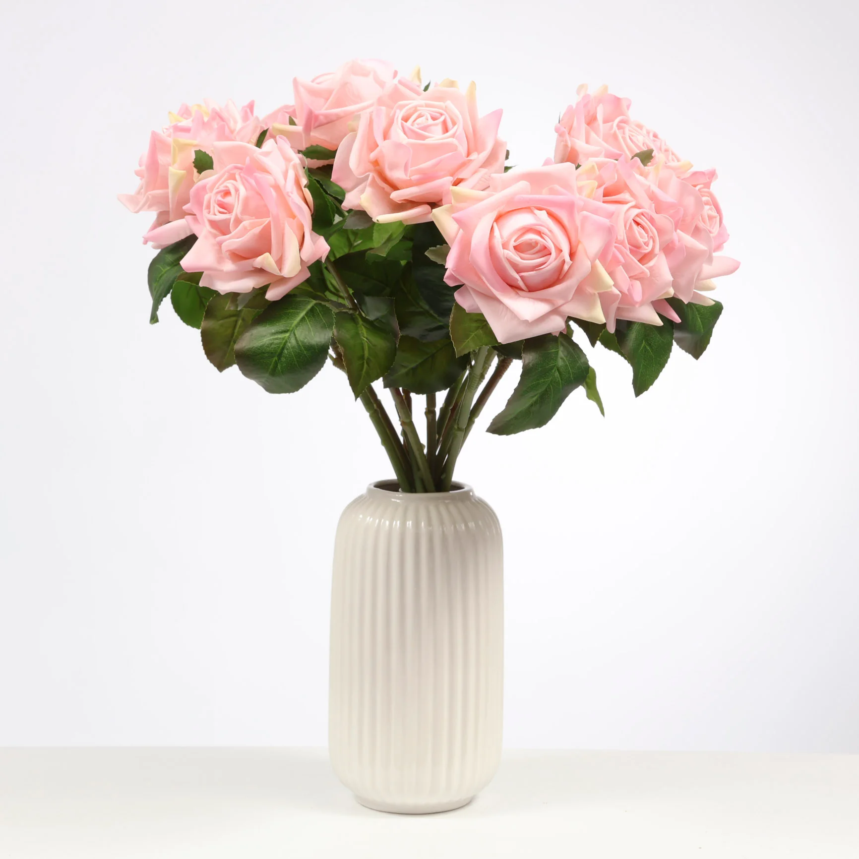 Artificial Real Touch Rose Stem - Blush - Image 2