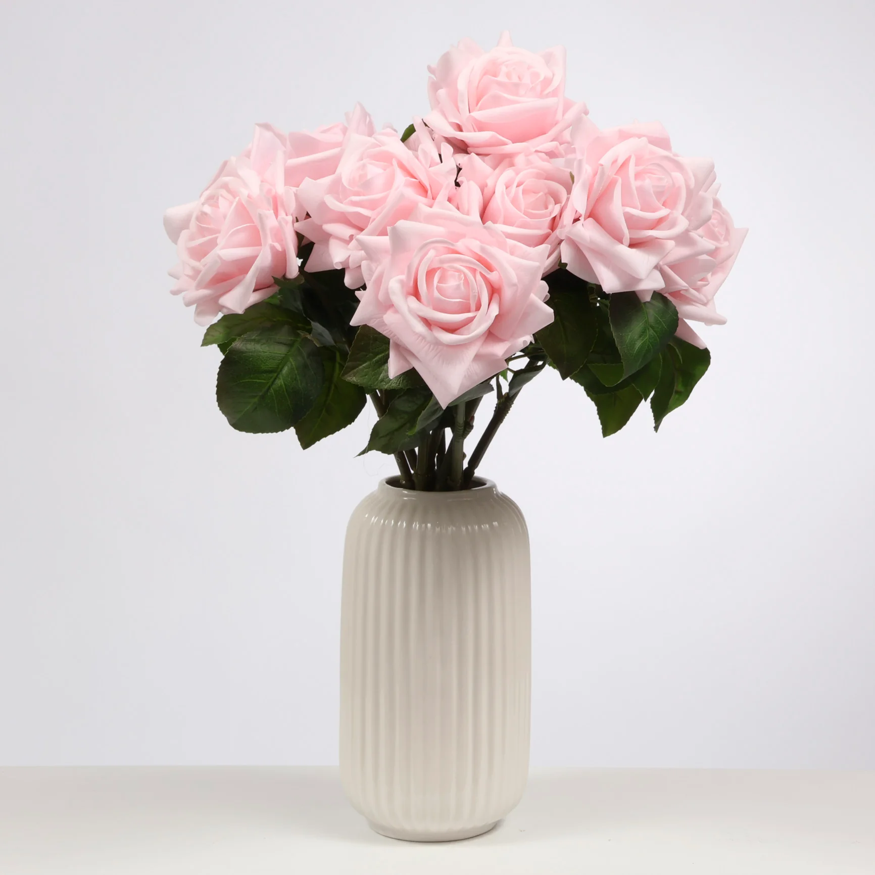 Artificial Real Touch Rose Stem - Light Pink - Image 2