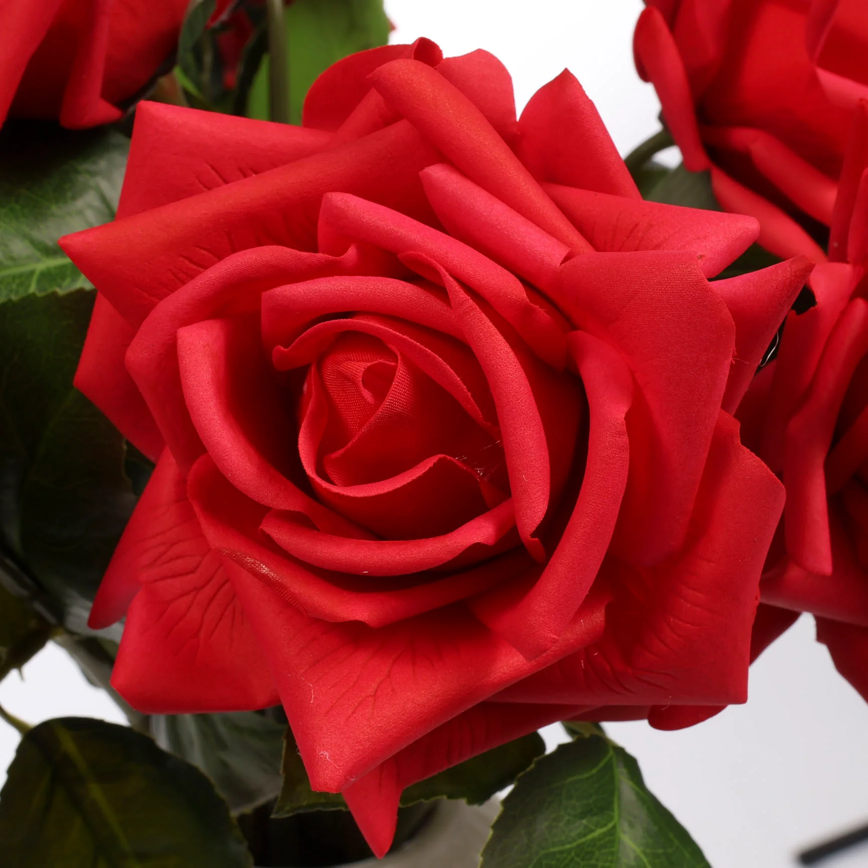 Artificial Real Touch Rose Stem - Red - Image 3
