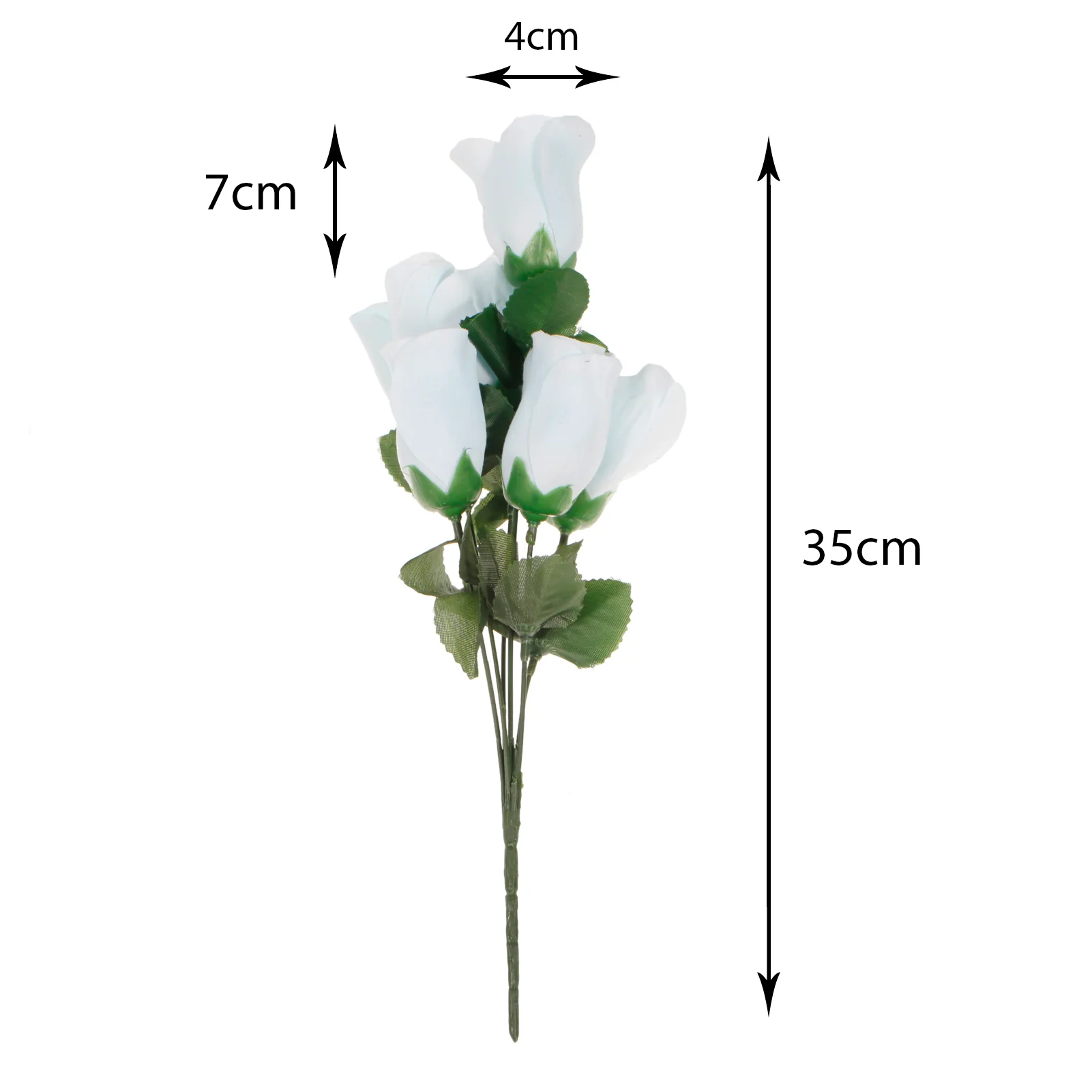 CLEARANCE Artificial Silk Premium Rose Bud Bouquet - Light Blue - Image 3