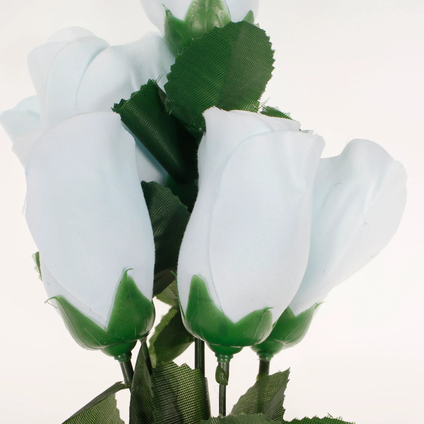 CLEARANCE Artificial Silk Premium Rose Bud Bouquet - Light Blue - Image 4