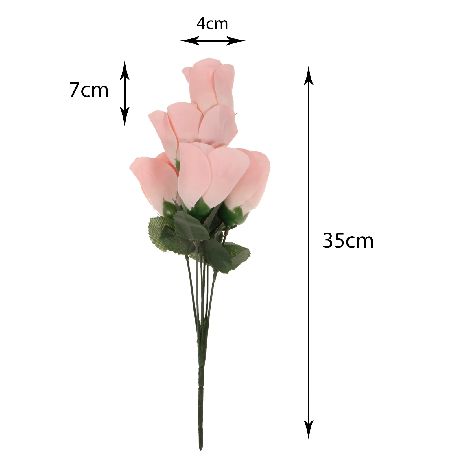 CLEARANCE Artificial Silk Premium Rose Bud Bouquet - Peach - Image 3