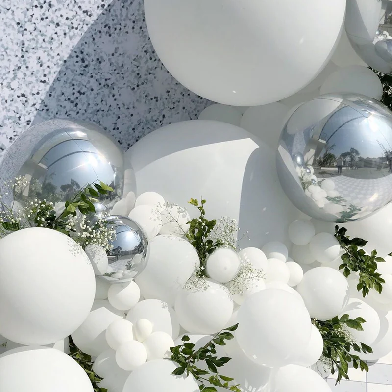 Balloon Garland Kit - Silver and White (125pc) - Image 3