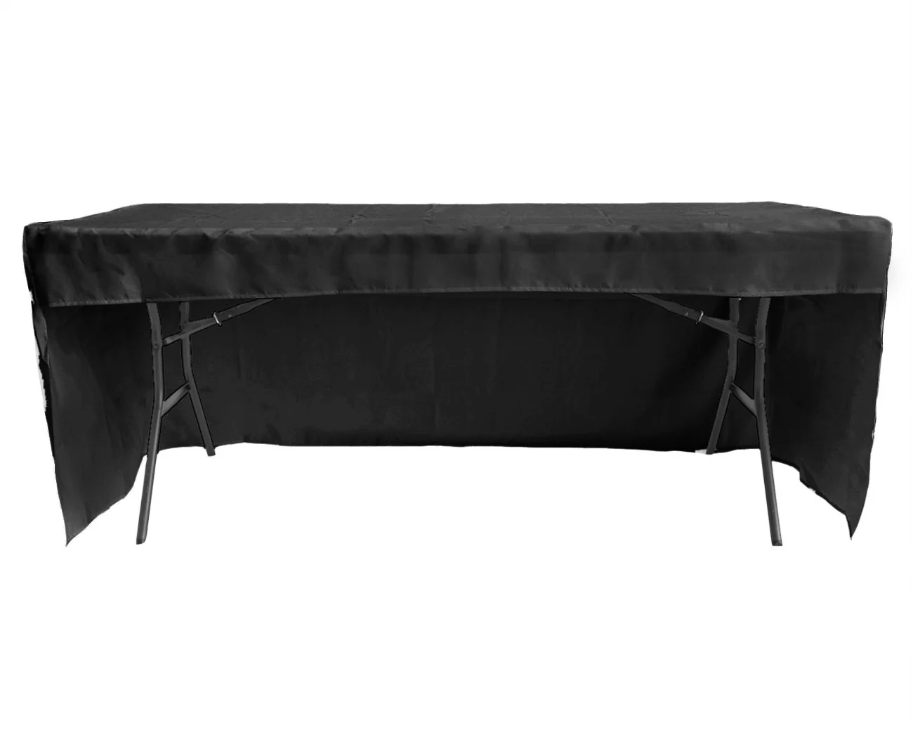 3 Sided Fitted Tablecloth - Black (6ft)
